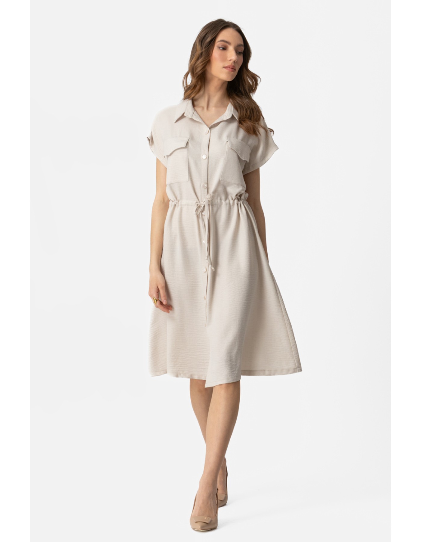 Πουκαμισοφόρεμα με τσέπες Twill