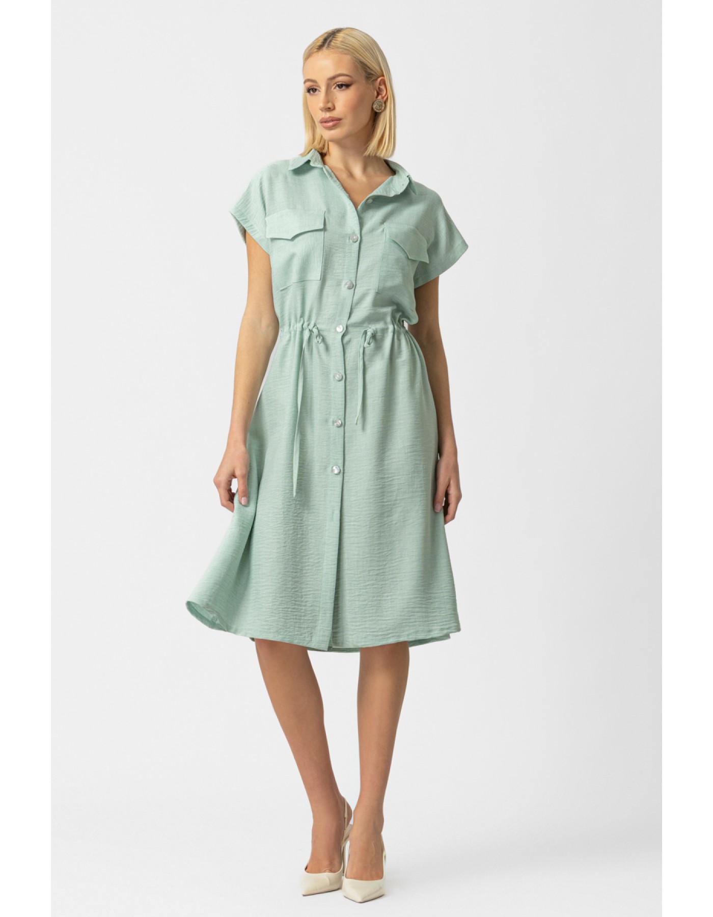 Πουκαμισοφόρεμα με τσέπες Twill