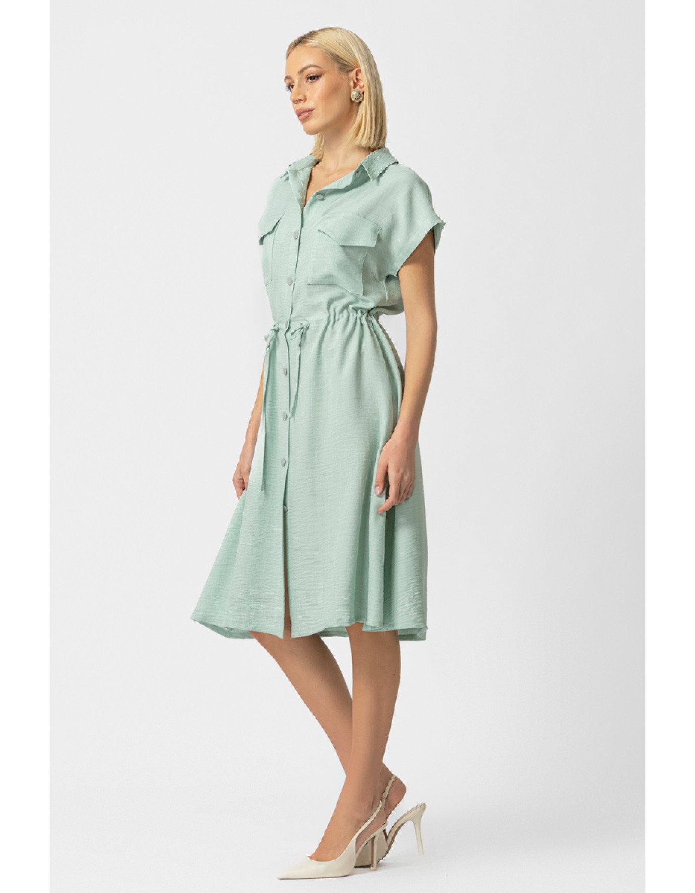 Πουκαμισοφόρεμα με τσέπες Twill