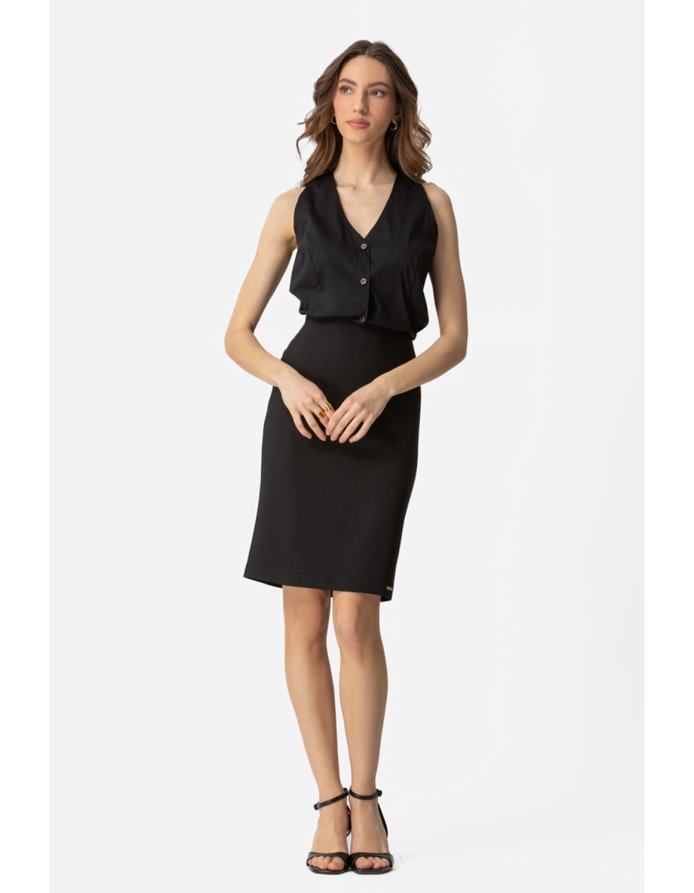 Πουκάμισο αμάνικο ποπλίνα Carolina