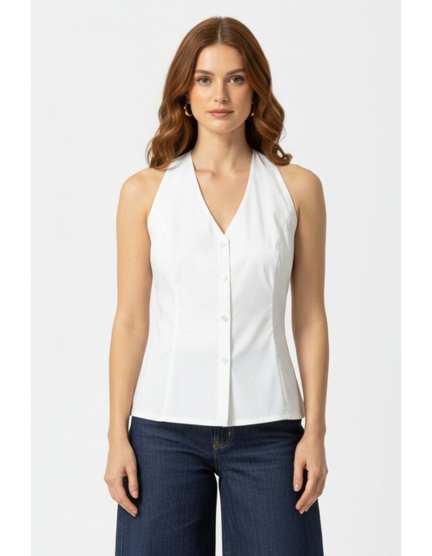 Πουκάμισο αμάνικο ποπλίνα Carolina