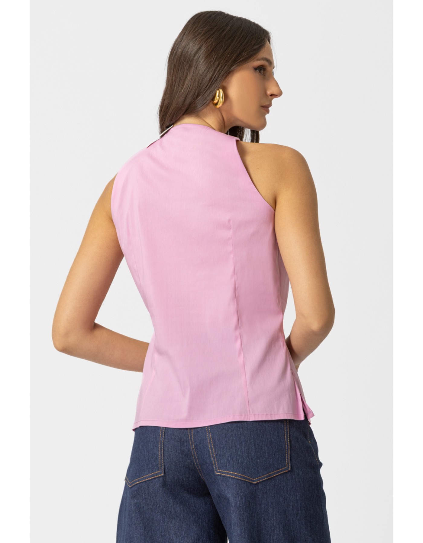 Πουκάμισο αμάνικο ποπλίνα Carolina