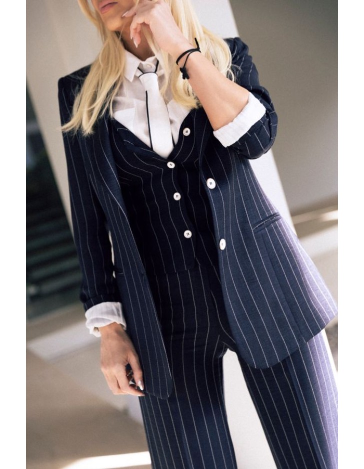 Μπλούζα αμάνικη ριγέ linen look