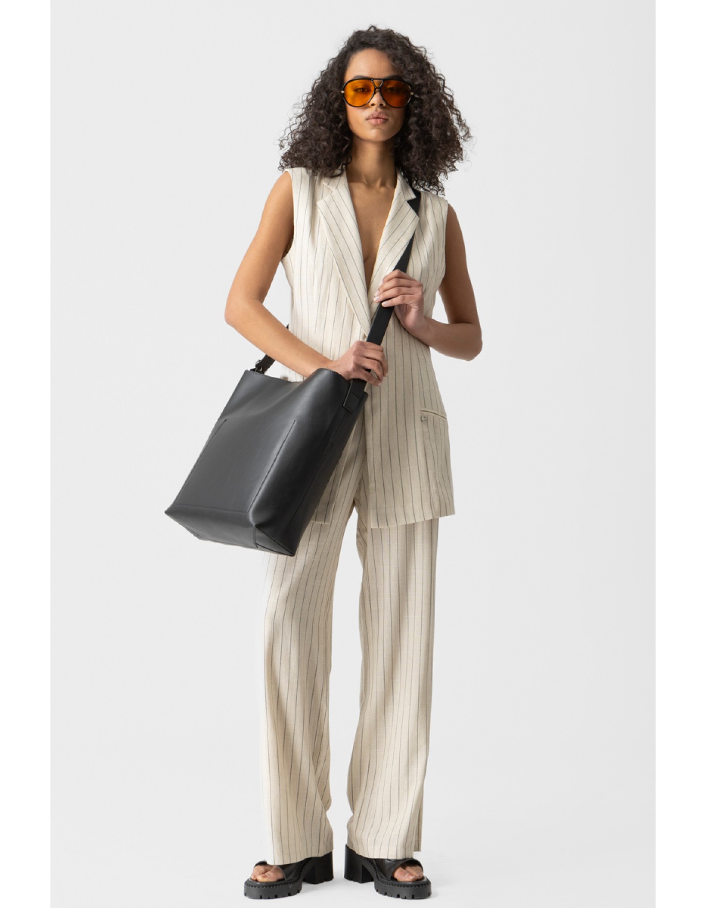 Γιλέκο ριγέ λινάρι Celina