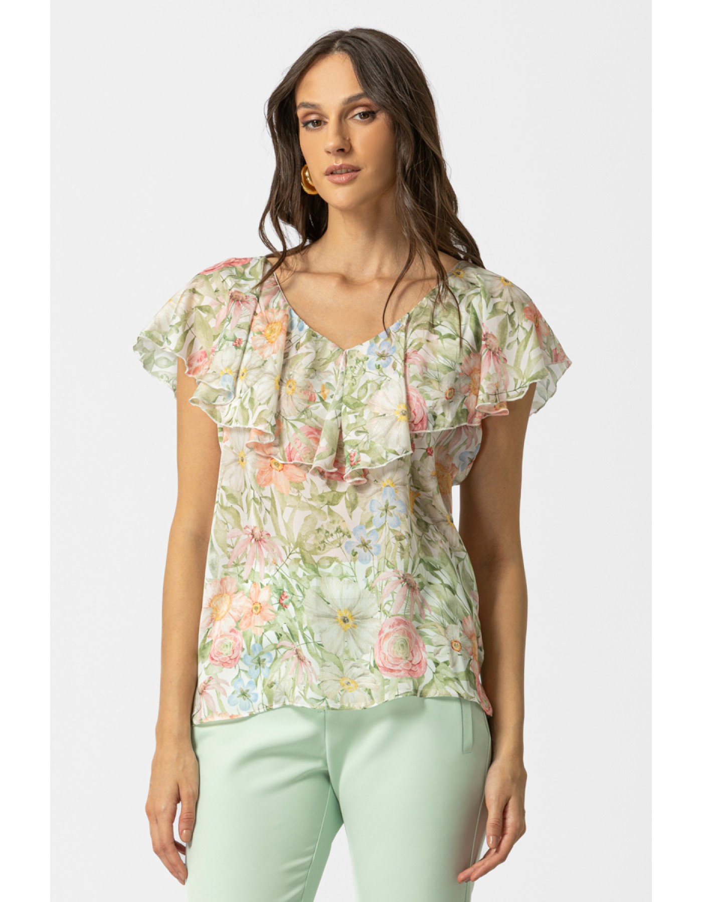 Μπλούζα διαφάνεια εμπριμέ Silky