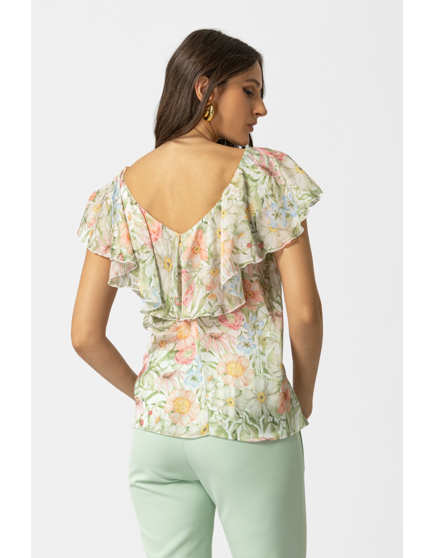 Μπλούζα διαφάνεια εμπριμέ Silky