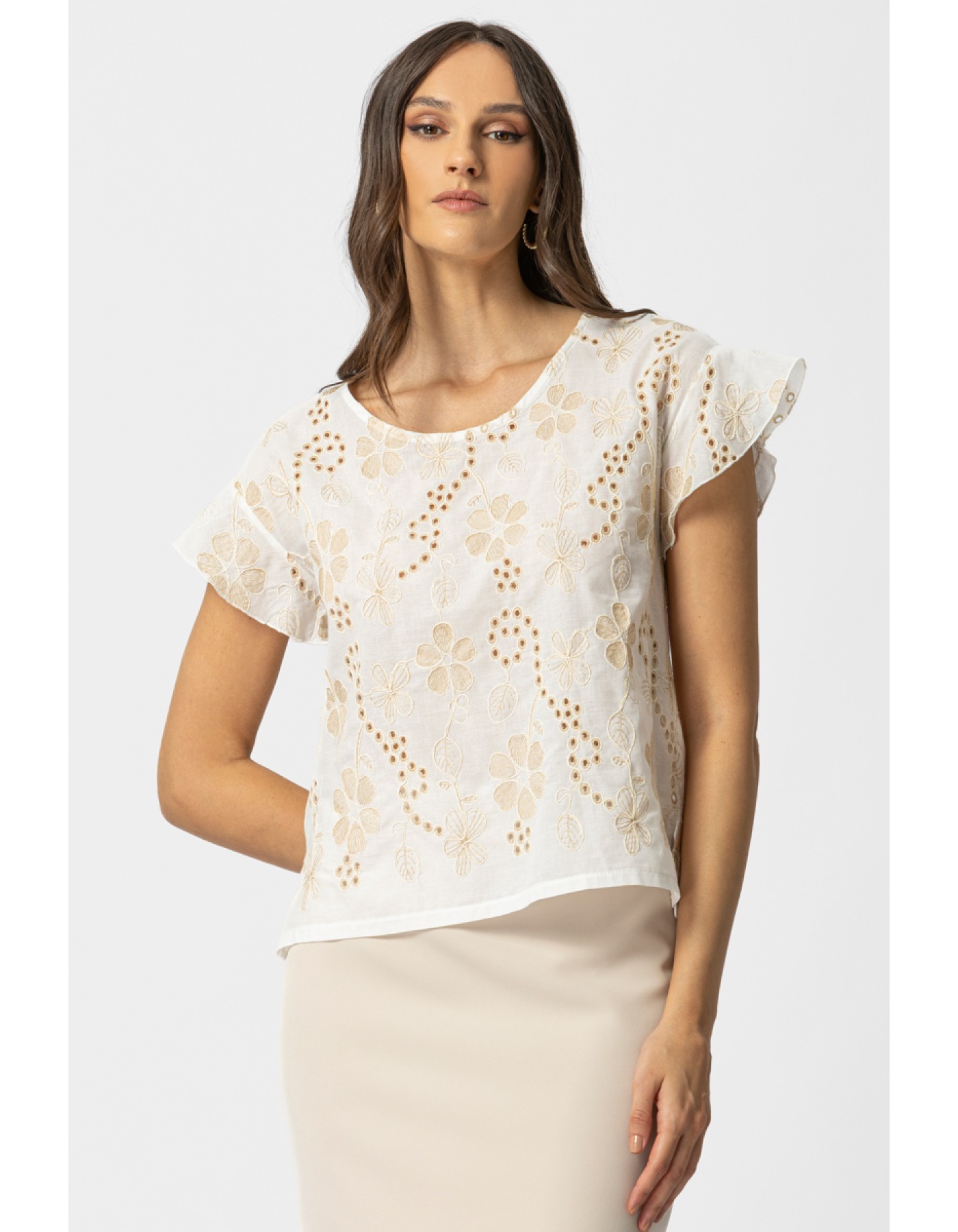 Μπλούζα Cotton Κέντημα