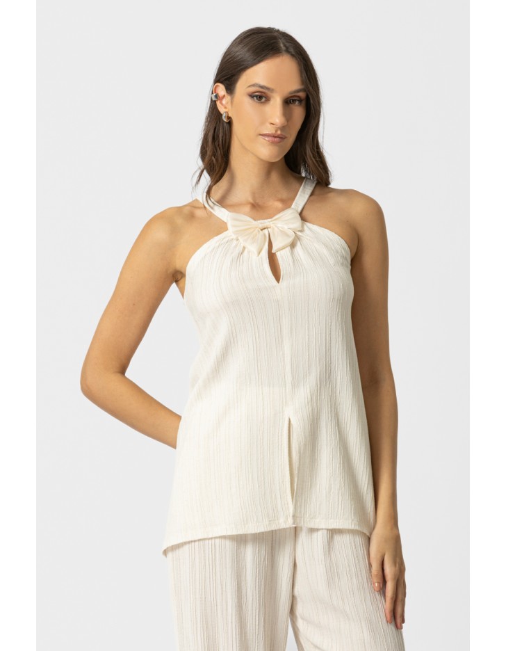 Μπλούζα ζαγρέ λινάρι