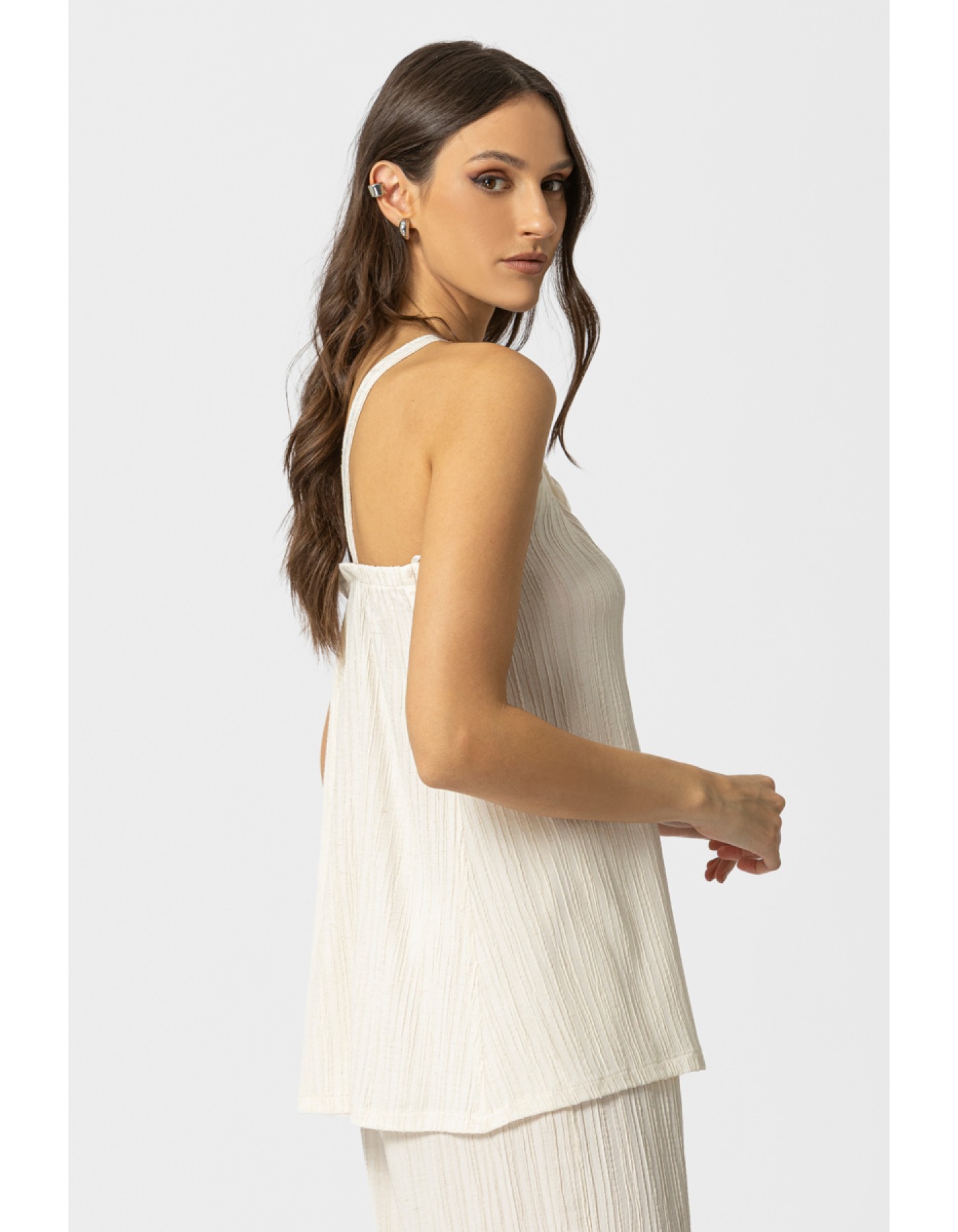 Μπλούζα ζαγρέ λινάρι