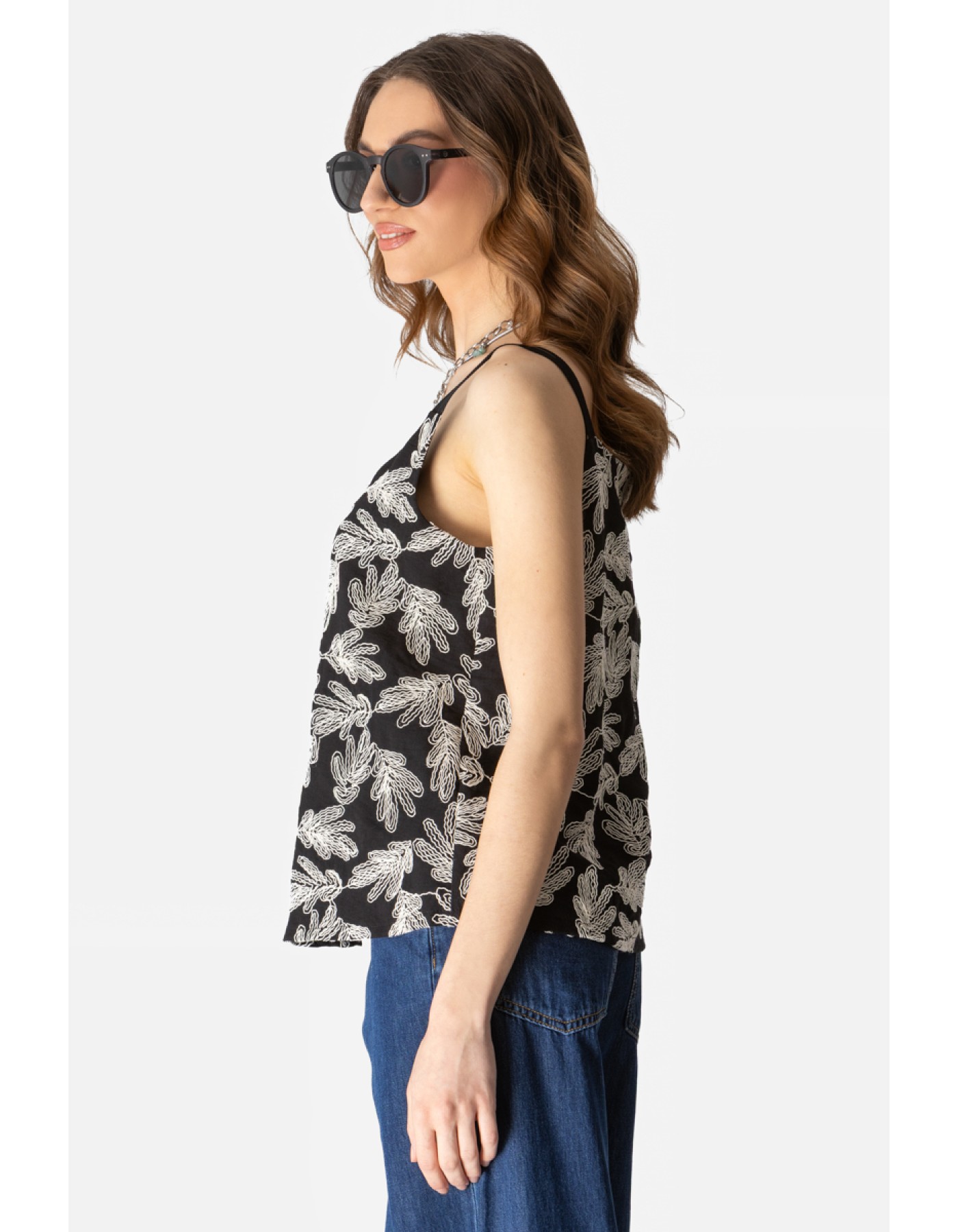 Τιραντάκι λινάρι κέντημα