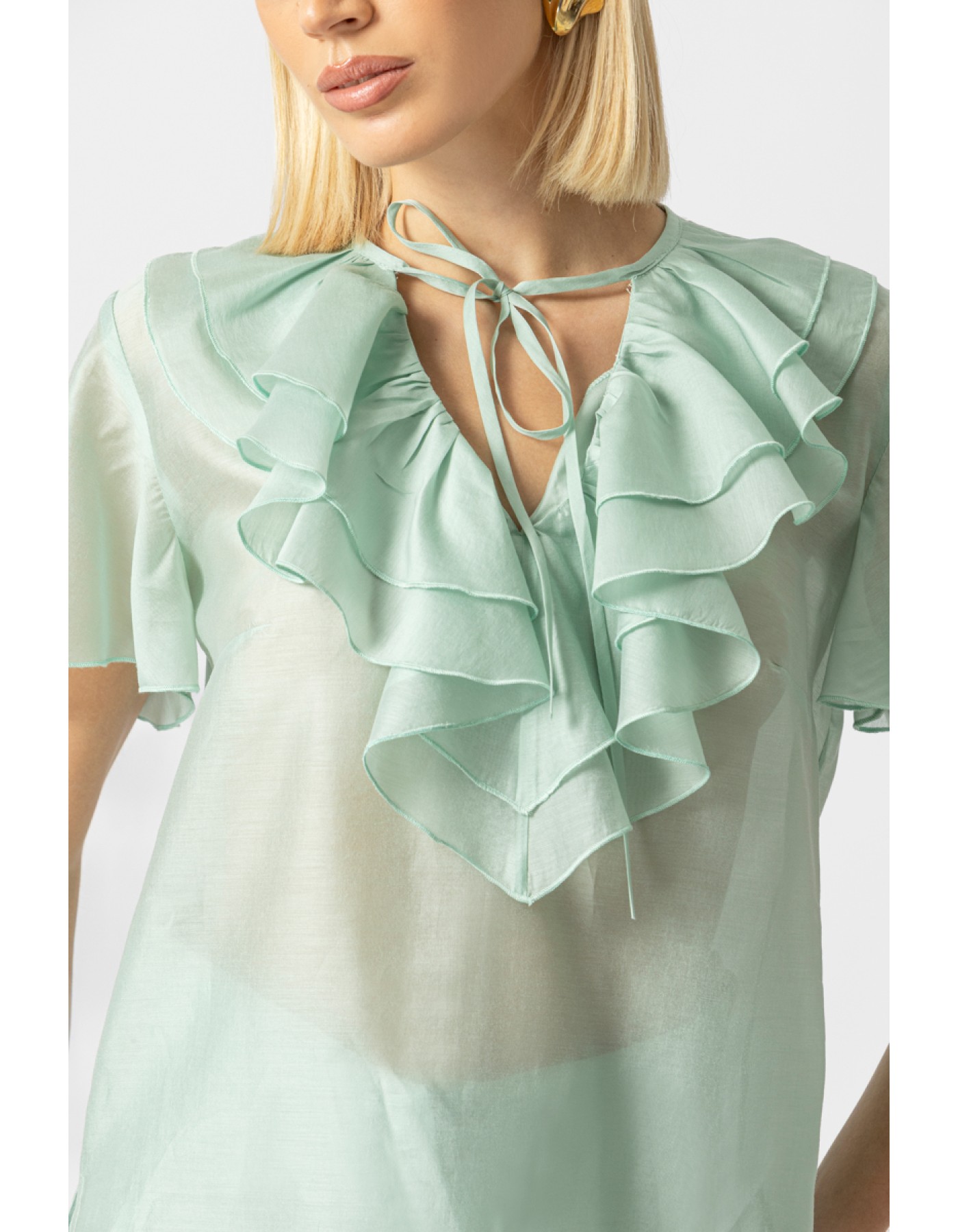 Μπλούζα βολάν Lyocel