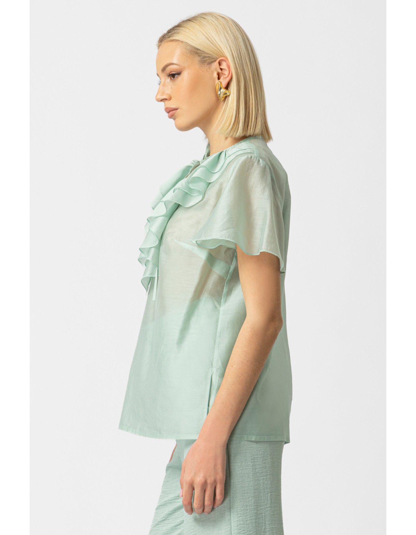 Μπλούζα βολάν Lyocel