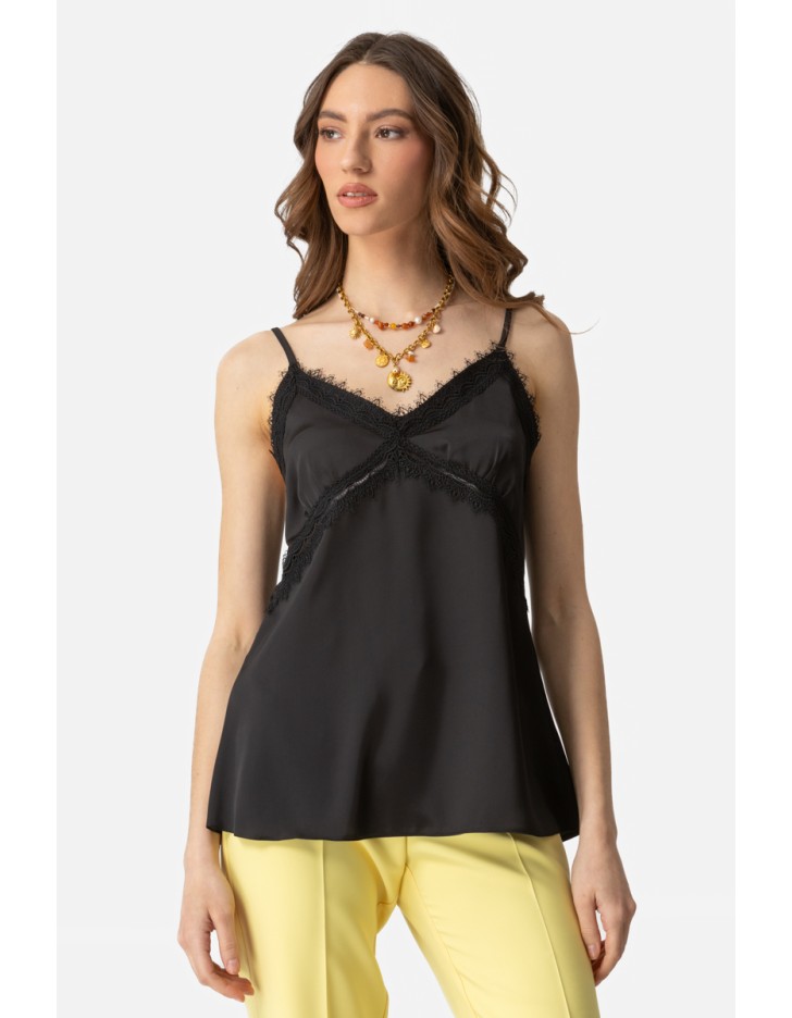 Τοπ σατέν δαντέλα