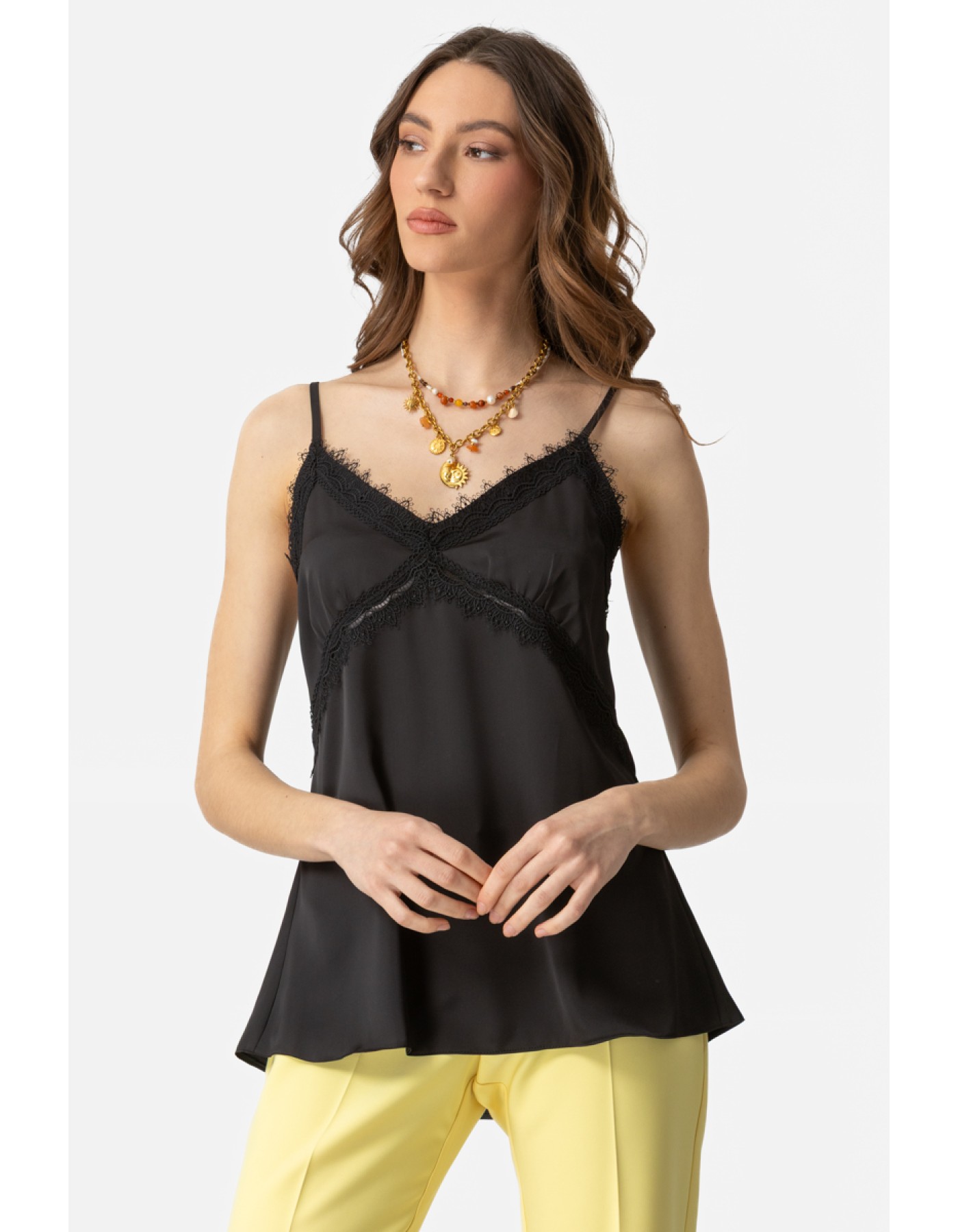 Τοπ σατέν δαντέλα