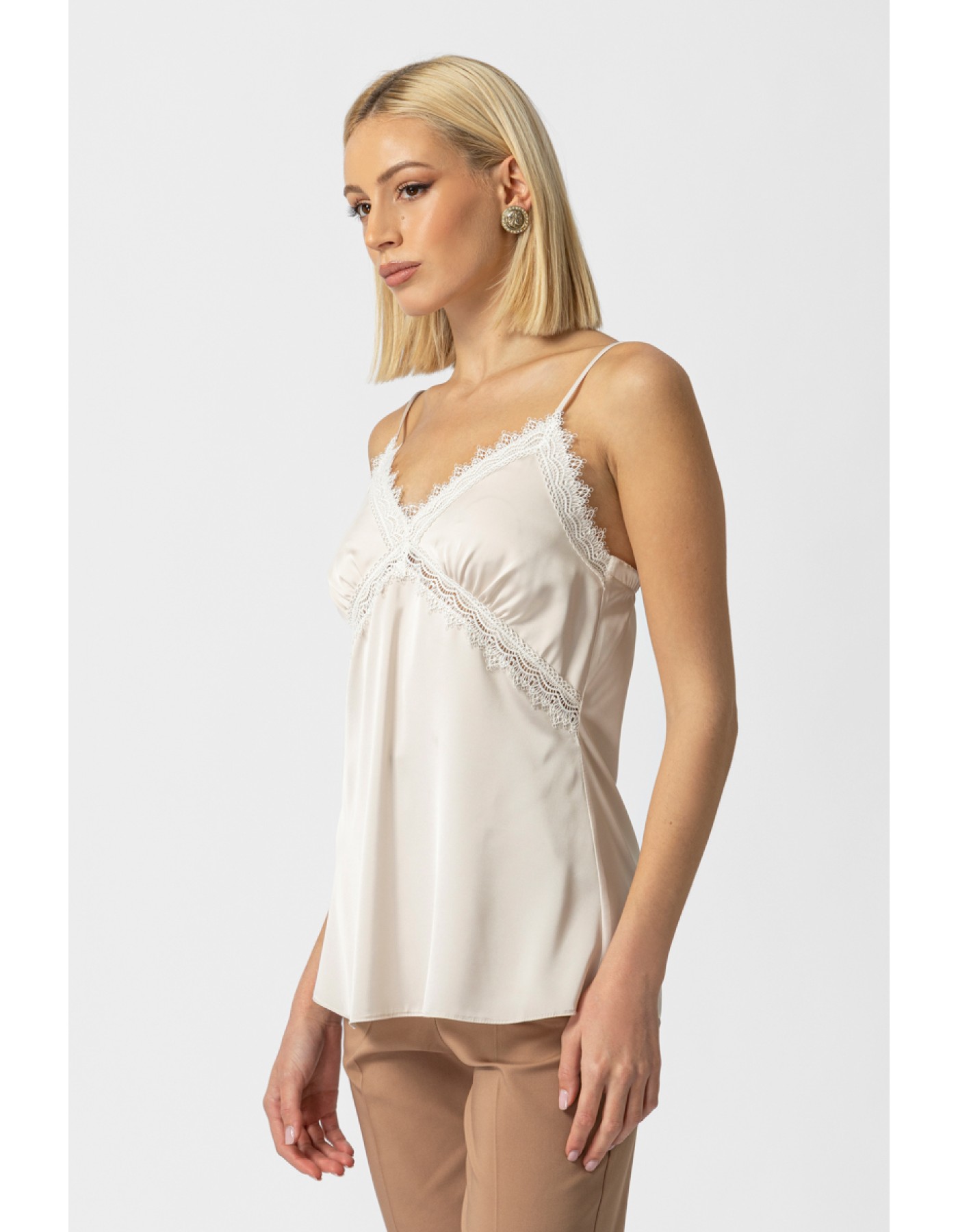 Τοπ σατέν δαντέλα