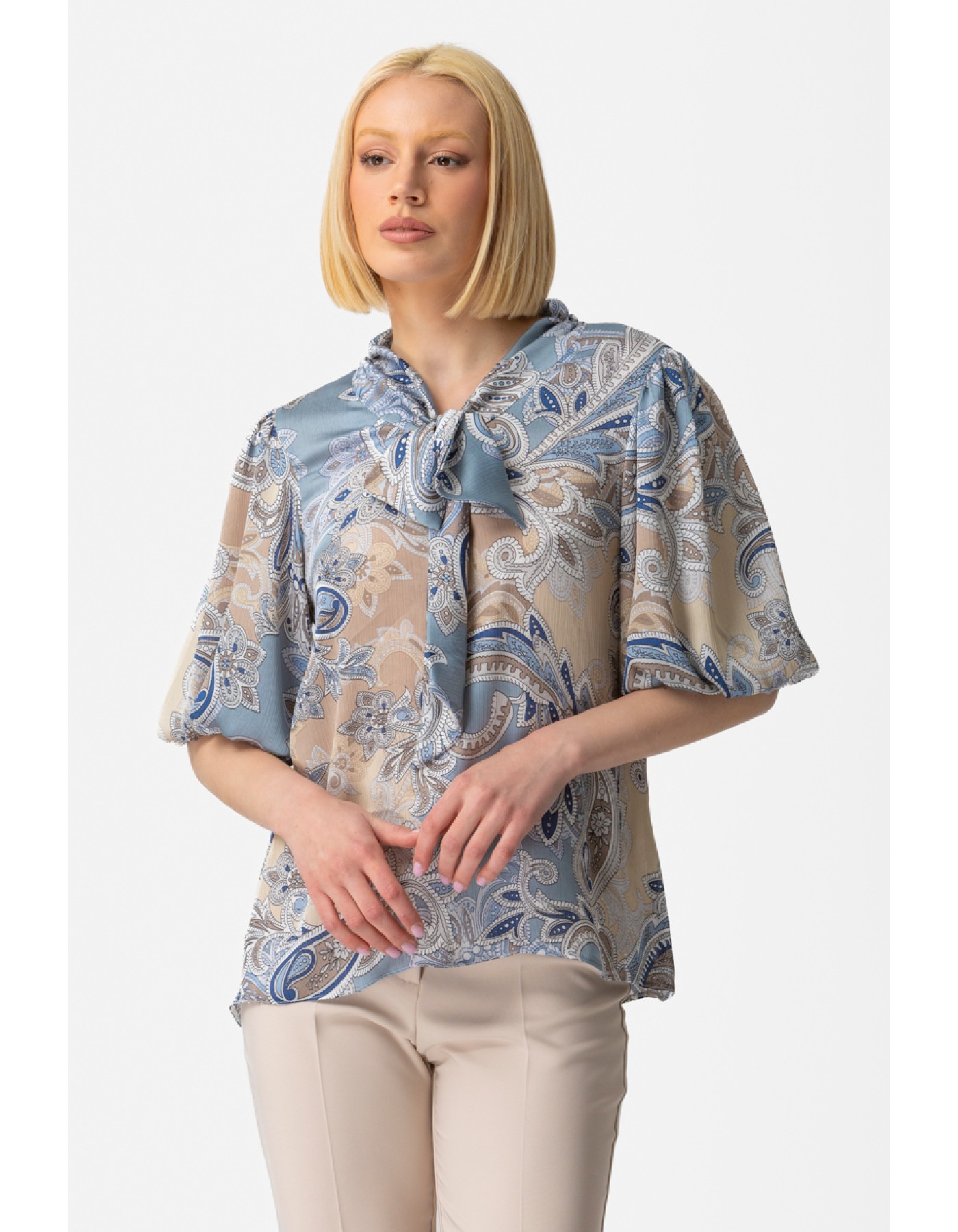 Μπλούζα λαχούρ τσαλακωτό