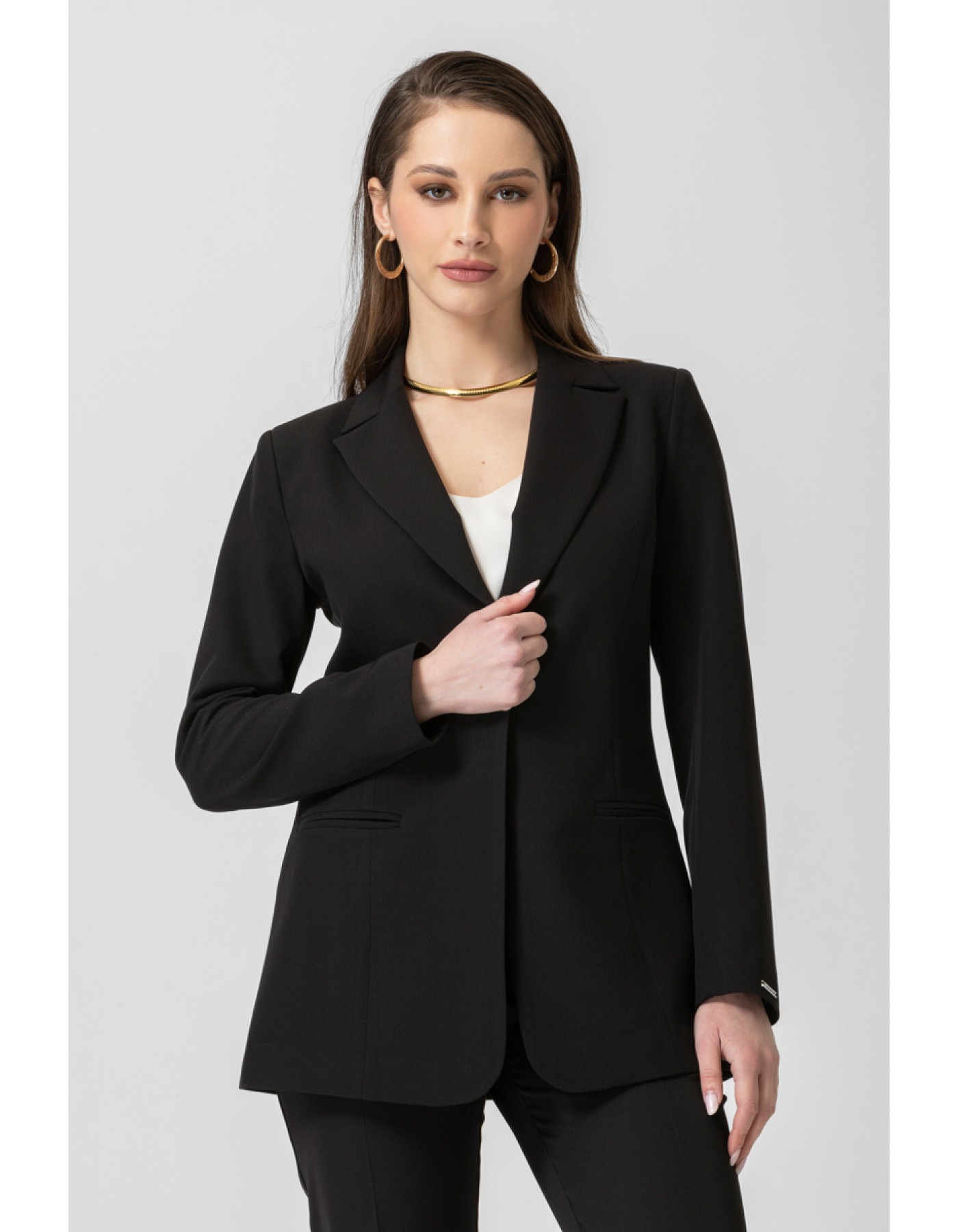 Σακάκι μακρύ πέτο γιακά Patch Σακάκι μακρύ πέτο γιακά Patch