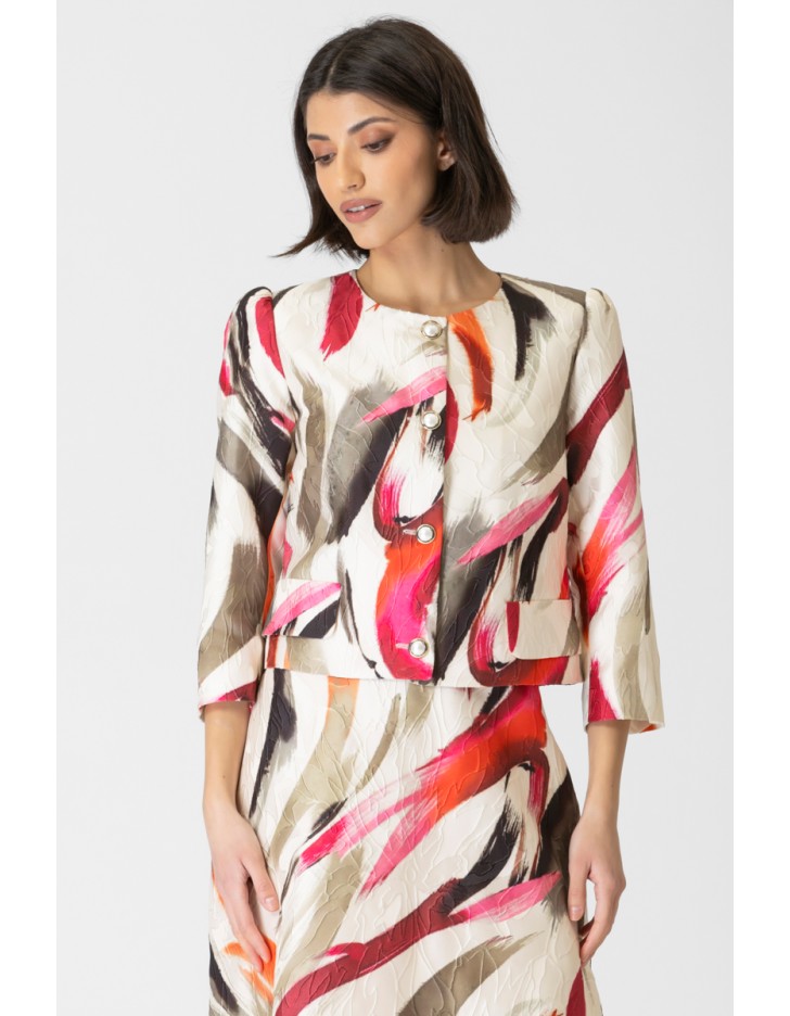 Σακάκι μπολερό ζακάρ Leila Σακάκι μπολερό ζακάρ Leila