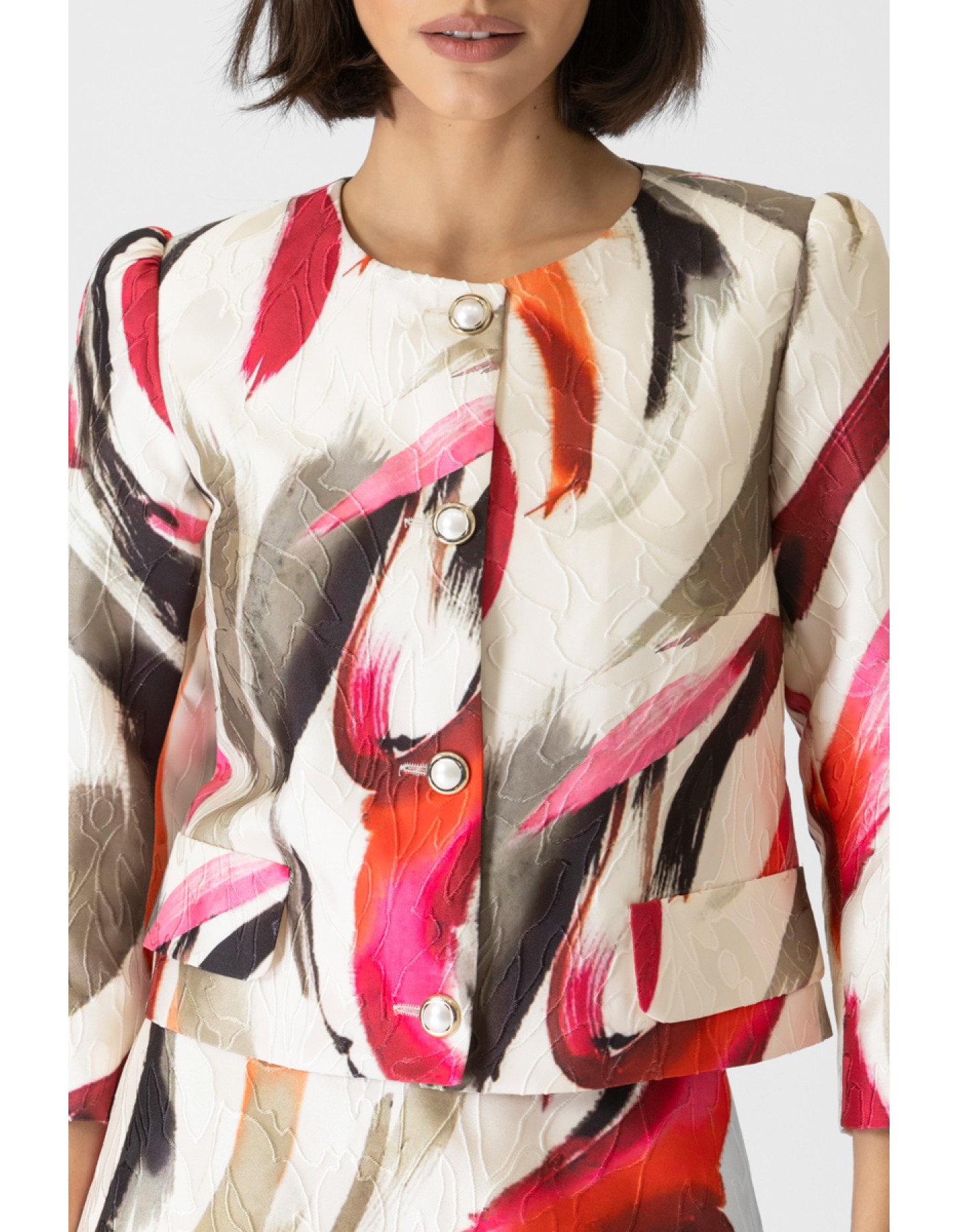 Σακάκι μπολερό ζακάρ Leila Σακάκι μπολερό ζακάρ Leila