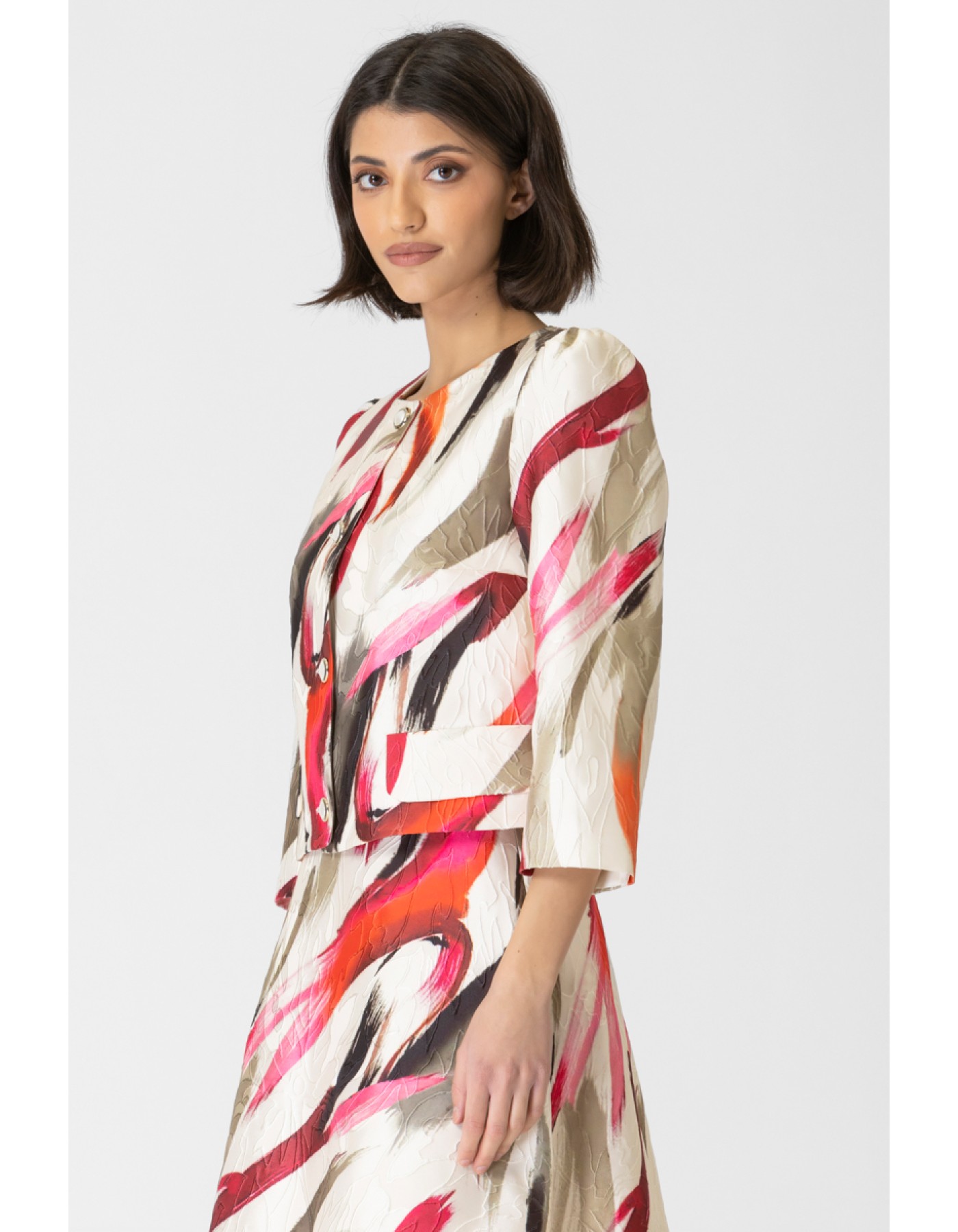 Σακάκι μπολερό ζακάρ Leila Σακάκι μπολερό ζακάρ Leila