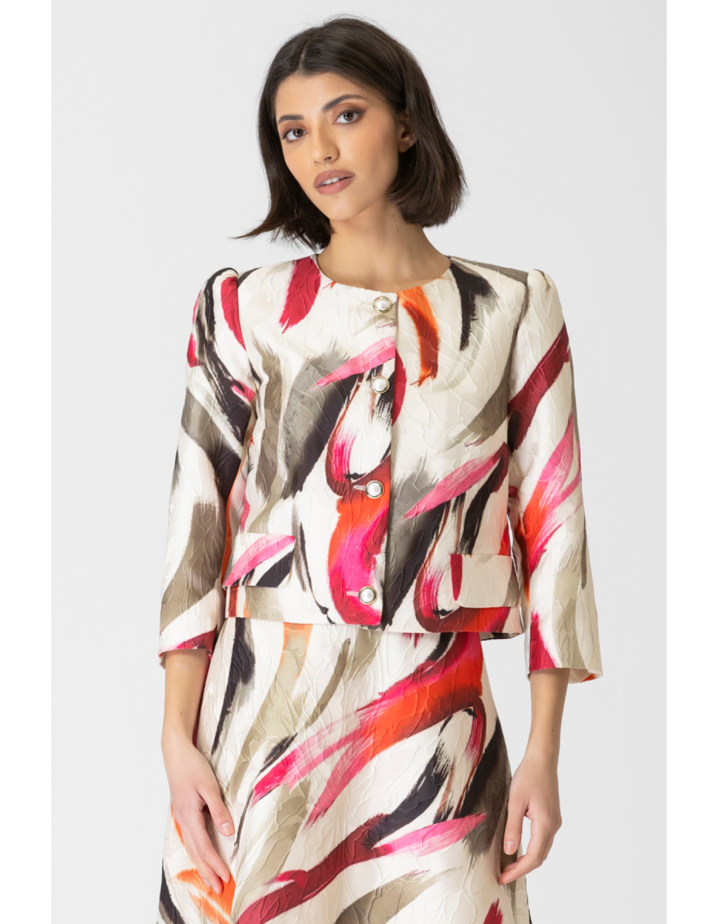 Σακάκι μπολερό ζακάρ Leila Σακάκι μπολερό ζακάρ Leila