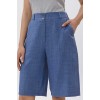 Βερμούδα linen look με λάστιχο