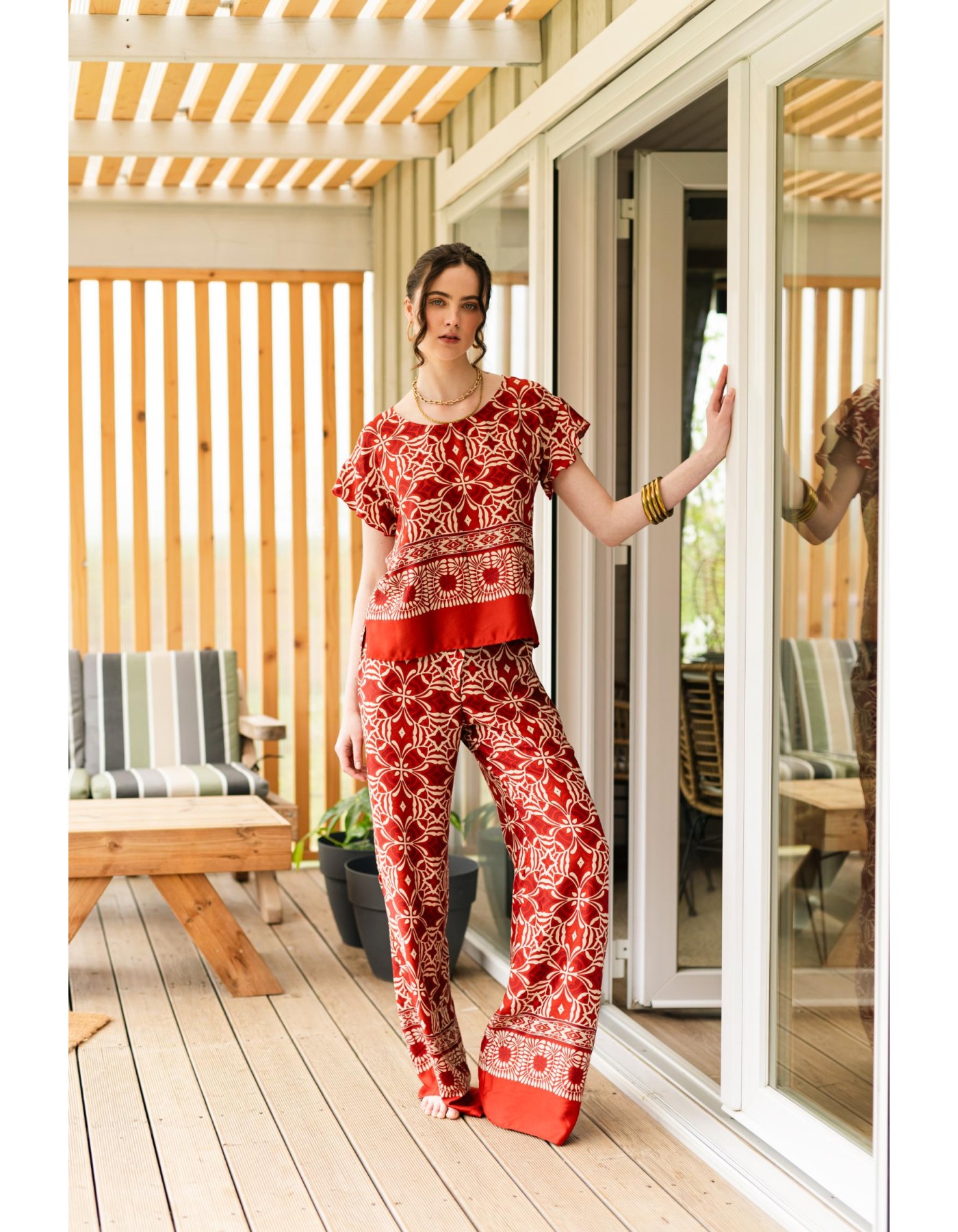 Παντελόνι Raporto σατέν naturale