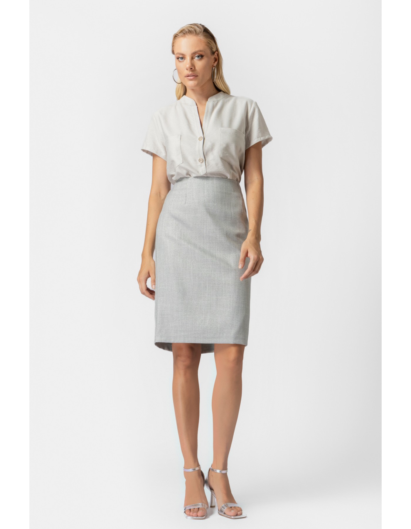 Φούστα καρώ lurex Angela
