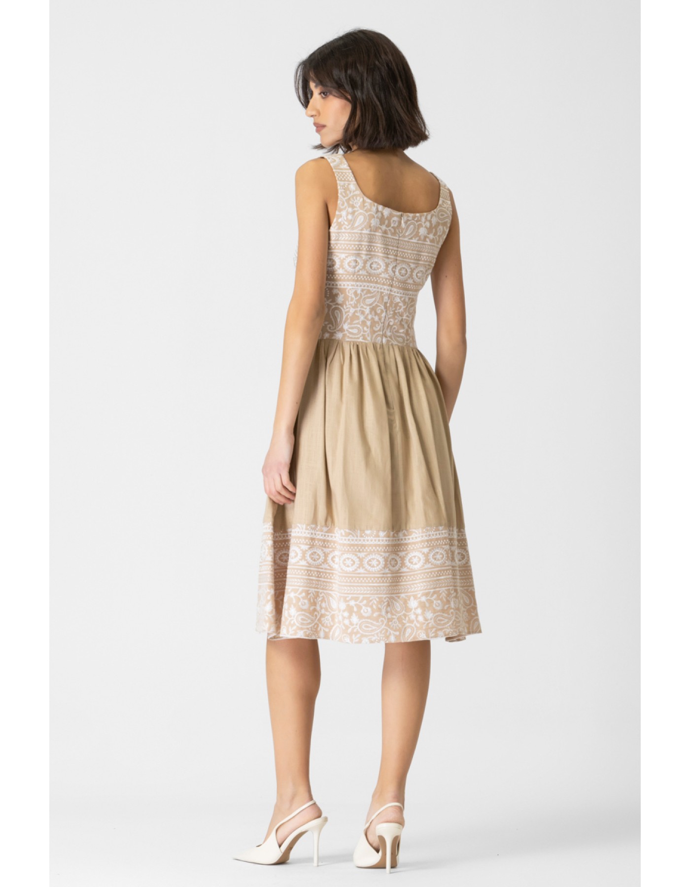 Φόρεμα λινάρι κλος με κέντημα