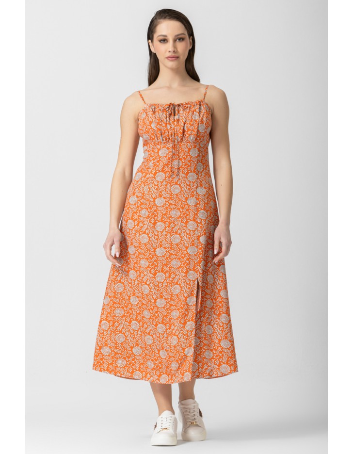 Φόρεμα αμάνικο naturale σχίσιμο