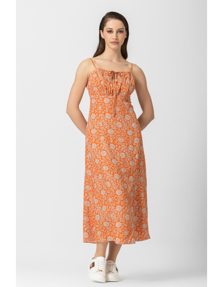 Φόρεμα αμάνικο naturale σχίσιμο