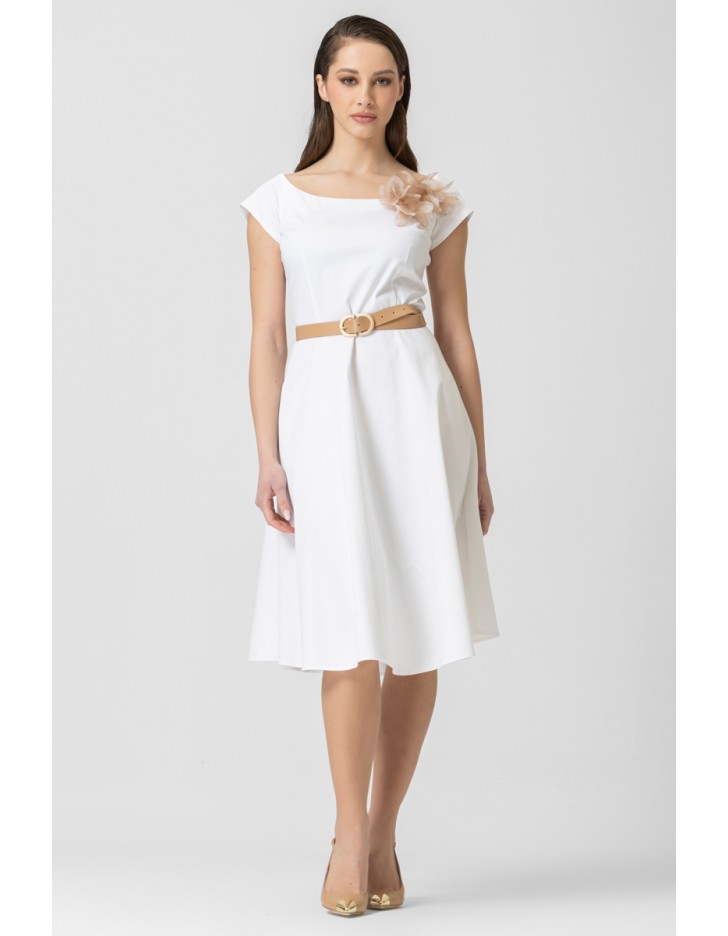 Φόρεμα καμπαρντίνα με λουλούδι