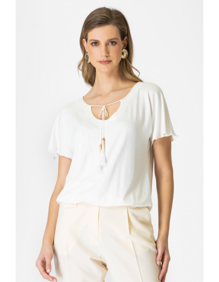 Μπλούζα ελστική βισκόζ βολάν Cobra