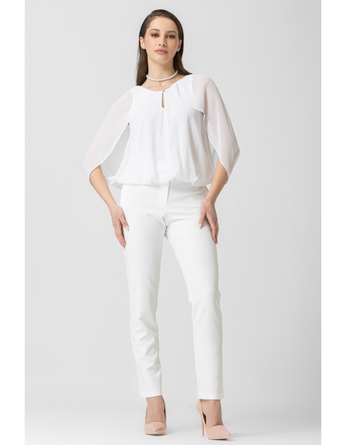 Μπλούζα διαφάνεια μανίκι νυχτερίδα Crown Μπλούζα διαφάνεια μανίκι νυχτερίδα Crown