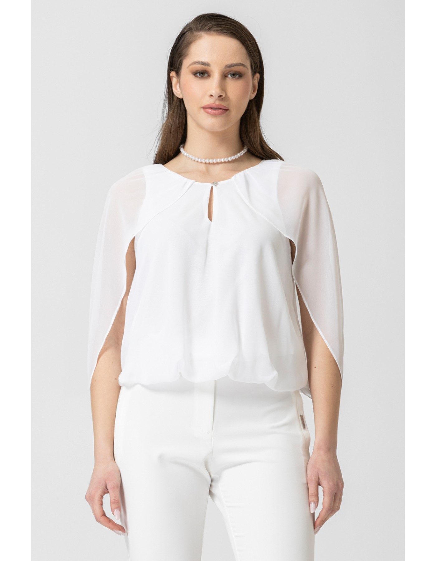 Μπλούζα διαφάνεια μανίκι νυχτερίδα Crown Μπλούζα διαφάνεια μανίκι νυχτερίδα Crown