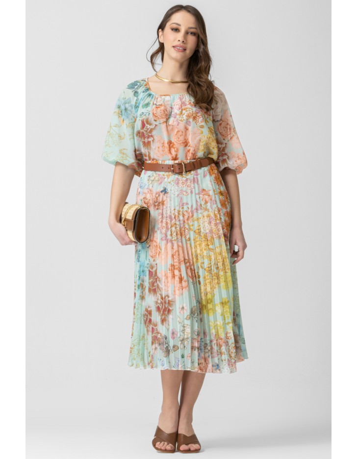 Μπλούζα εμπριμέ διαφάνεια μανίκι Sonia